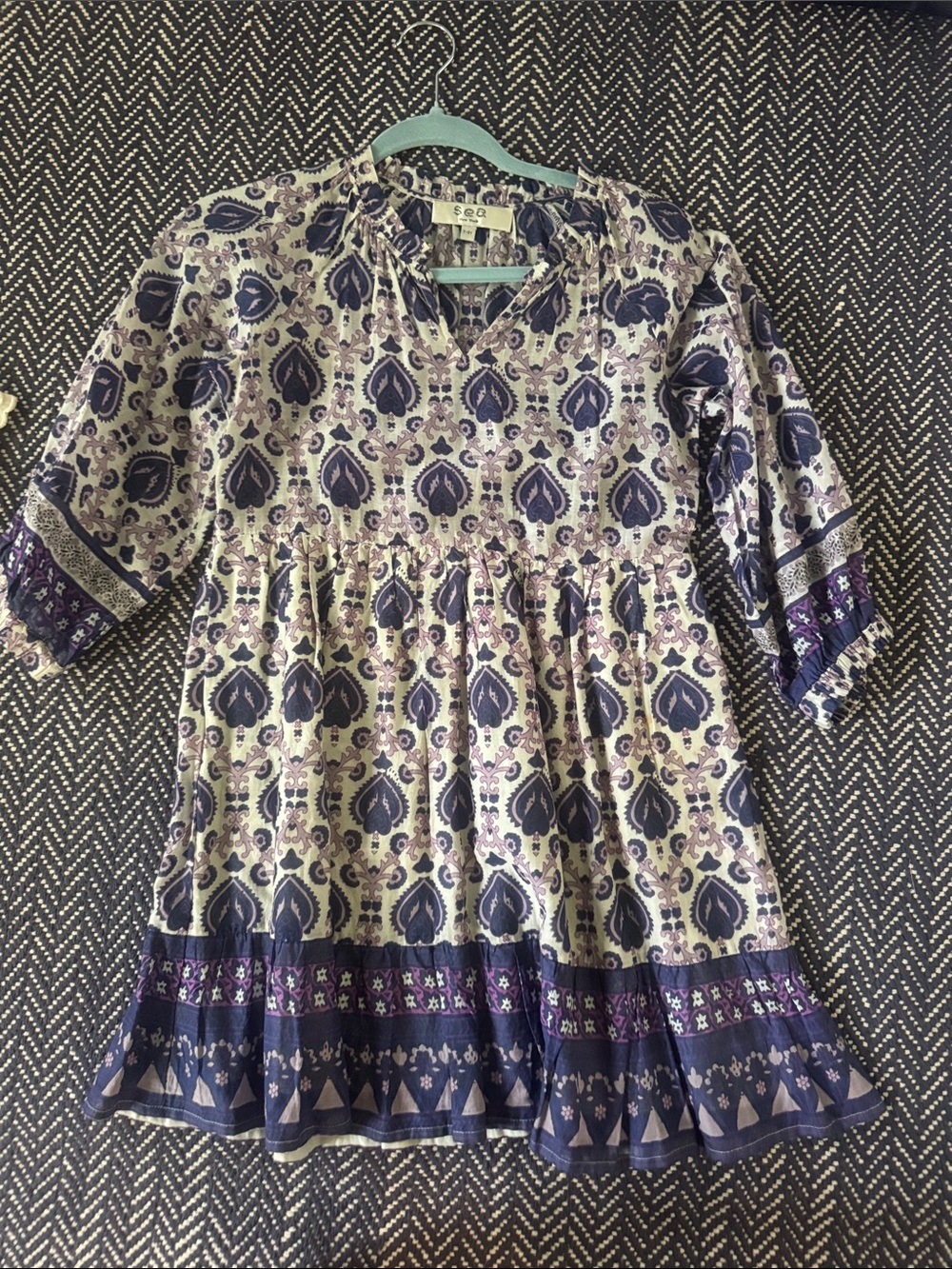Sea New York Girls Purple Paisley-Print Dress